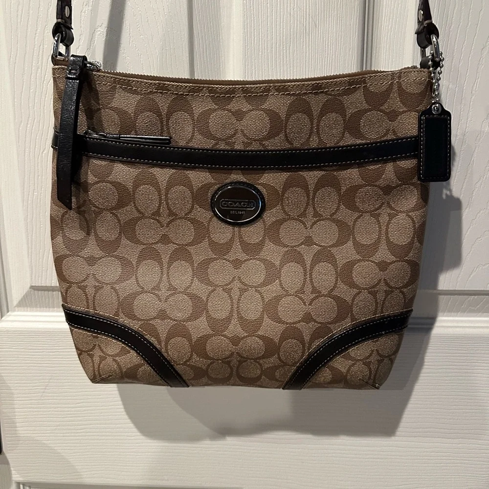 Coach Brown and Black Crossbody Bag